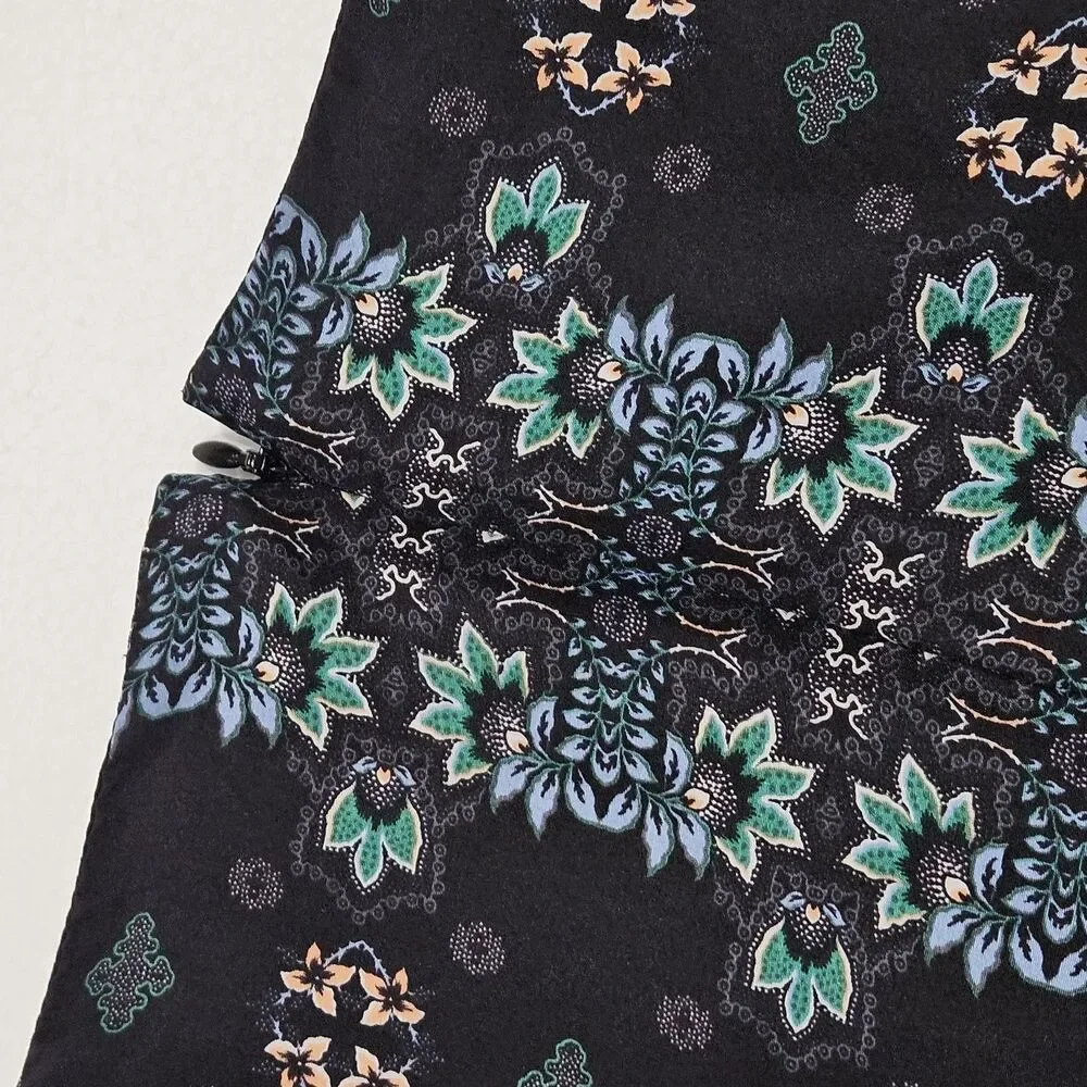 J.Crew Women Boho Cottage Core Silk Cap Sleeve Mirrored Floral Dress Soft Sz 6P